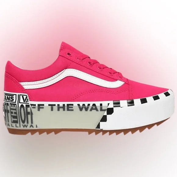 VANS OLD SKOOL STACKED LOGO STACK, CABARET, SIZE 9 WOMENS - Picture 2 of 15